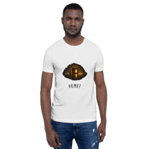 unisex-staple-t-shirt-solid-white-blend-front-6a1c52188a67b.jpg Glowing doorway emotional graphic tee