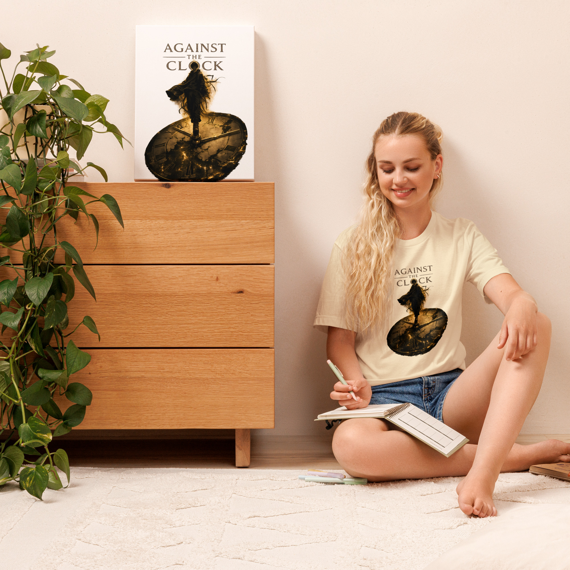 Success Mindset T-Shirt With Clock Illustration