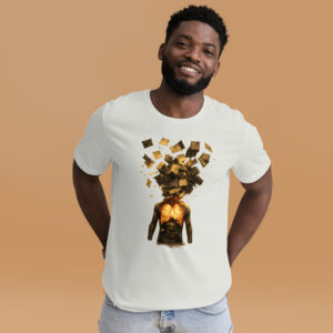 unisex-staple-t-shirt-silver-front-2-6a21d9b706262.jpg overthinking graphic t-shirt front view